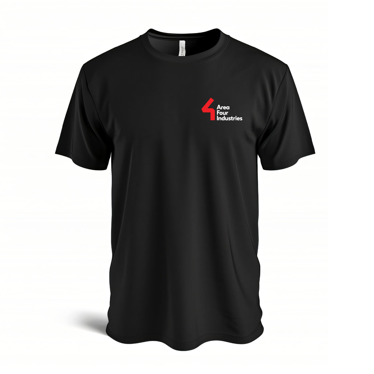 Black T-Shirt Area 4 Crew, Size Large