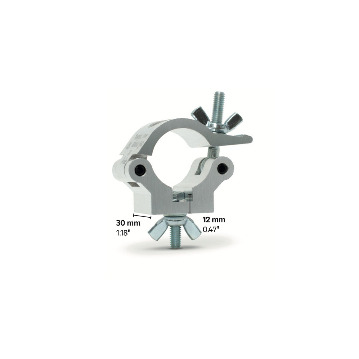 Clamp with bolt + wingnut - SWL 160kg (353lbs) (SF8:1) for 32-35mm (1 1/4"-1 3/8") tube