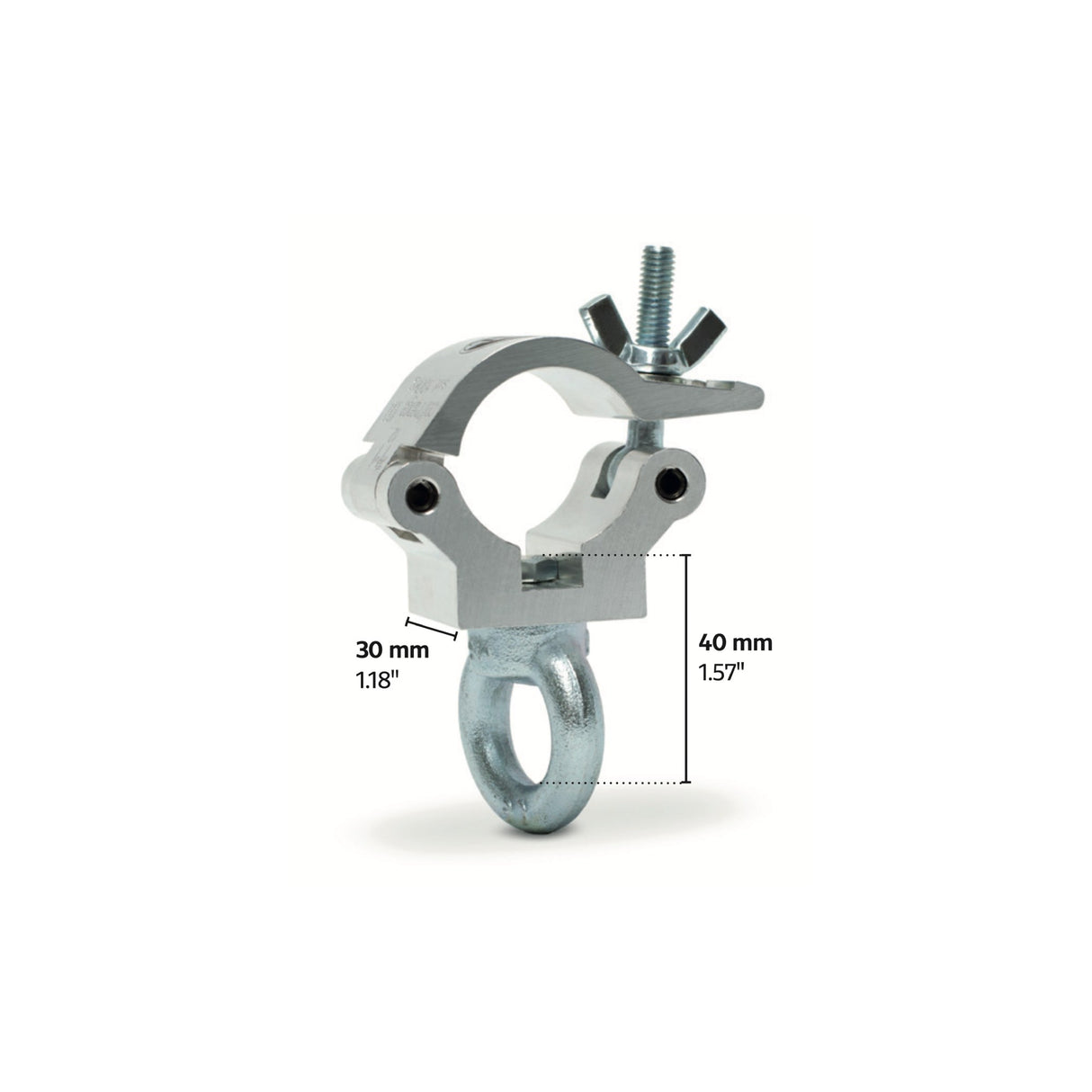 Clamp with lifting eye - SWL 160kg (353lbs) (SF8:1) for 32-35mm (1 1/4"-1 3/8") tube
