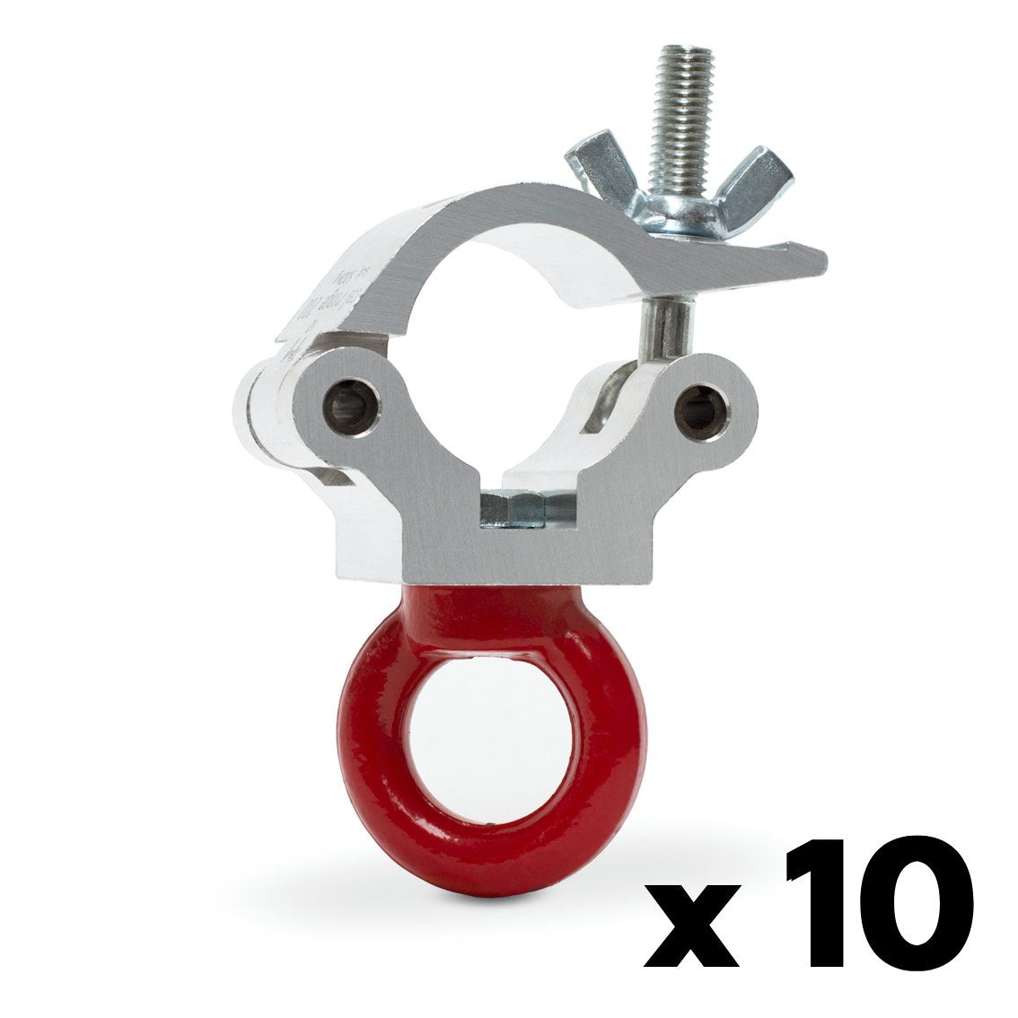 Truss clamp with lifting eye-SWL 650kg (1433lbs) (SF8:1) for 48-51mm (1 7/8"-2") tube - 10 pcs