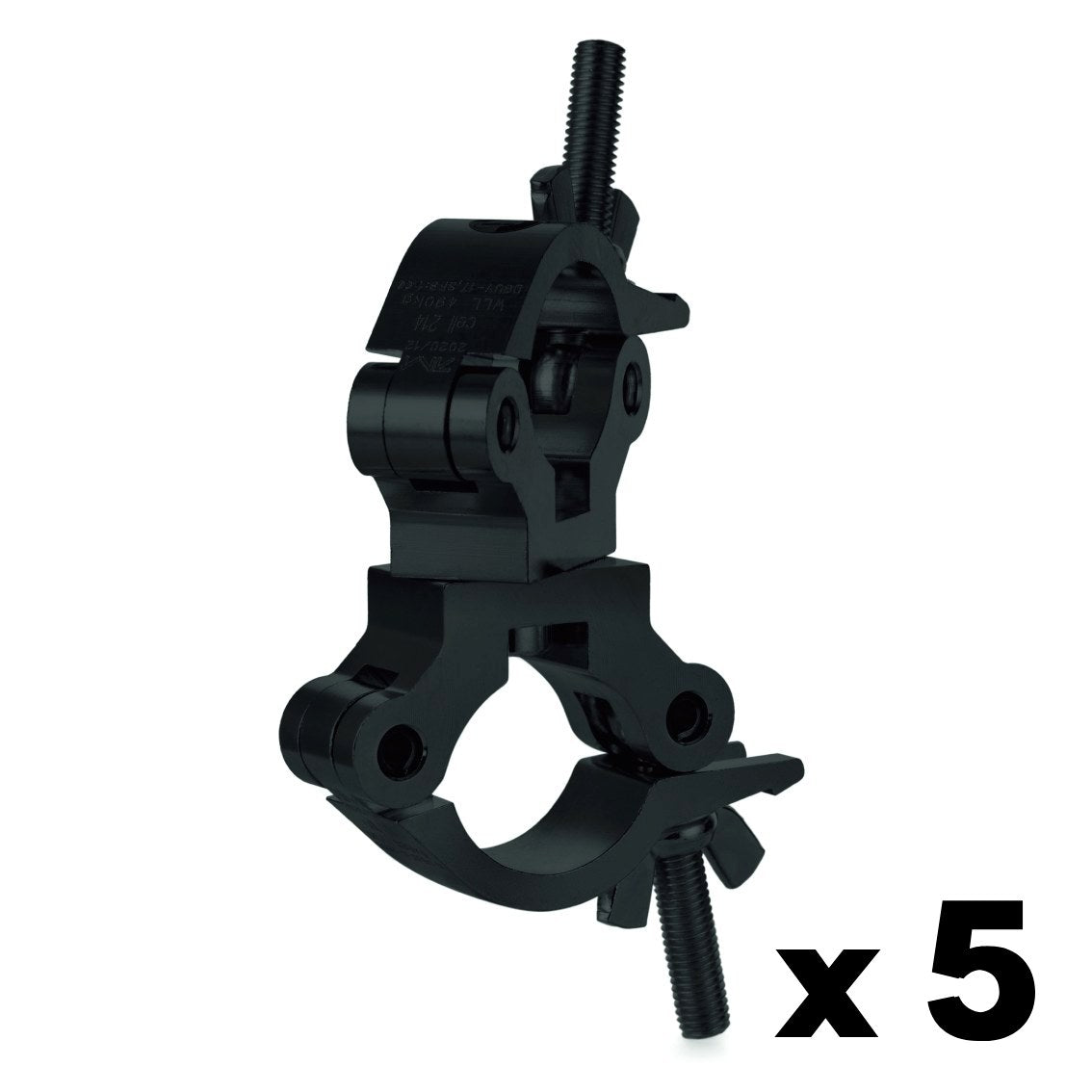 Swivel truss slim coupler-SWL 490kg (1080lbs) (SF8:1) for 48-51mm (1 7/8"-2") tube Anodized - 5 pcs