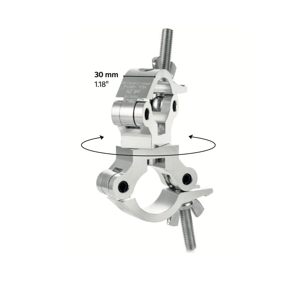 Swivel truss slim coupler-SWL 490kg (1080lbs) (SF8:1) for 48-51mm (1 7/8"-2") tube Anodized - 5 pcs