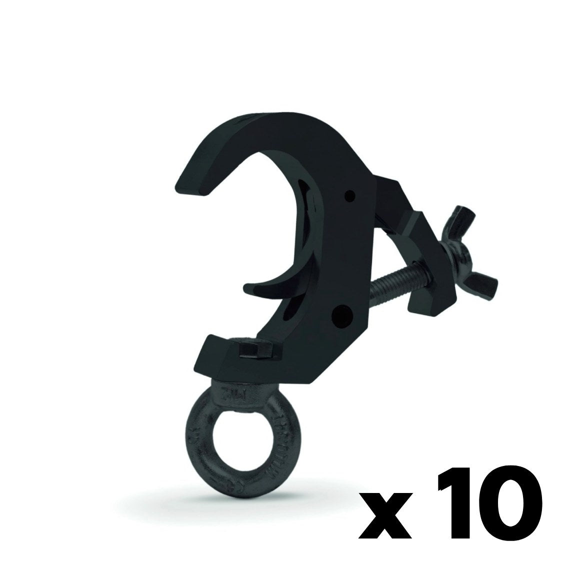 Quick truss clamp with bolt+wingnut-SWL 360kg (794lbs) (SF8:1) for 38-51mm (1 1/2"-2") tube Anodized - 10 pcs