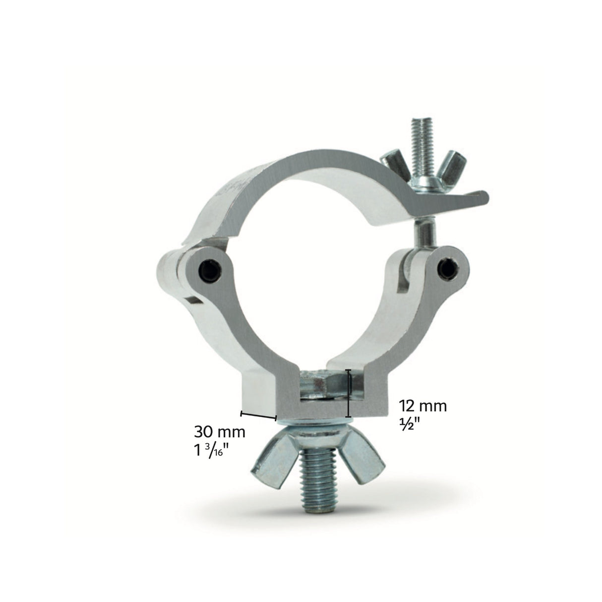 Truss clamp with bolt+wingnut-SWL 230kg (507lbs) (SF8:1) for 48-51mm (1 7/8"-2") tube Anodized