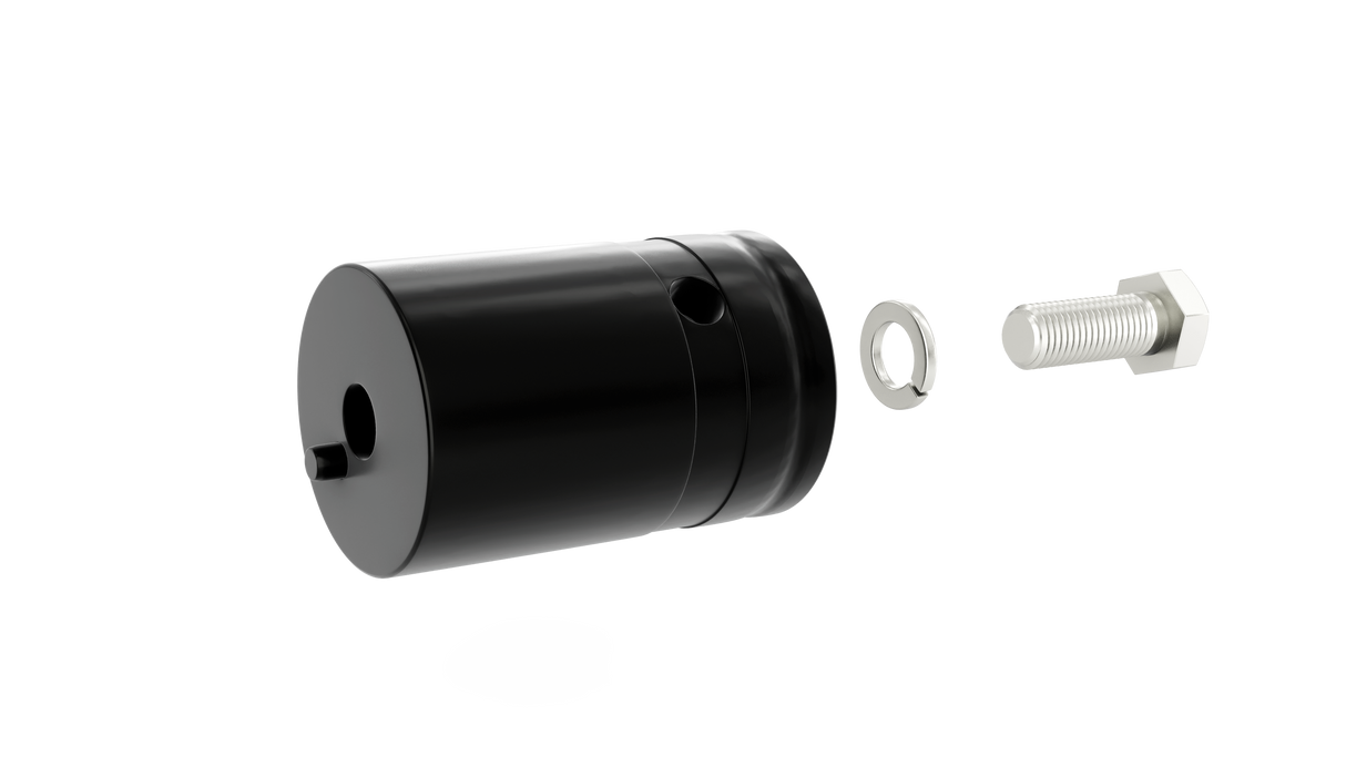 Female connector w/ location pin for multicube truss series M290/390, incl.bolt+washer - Black