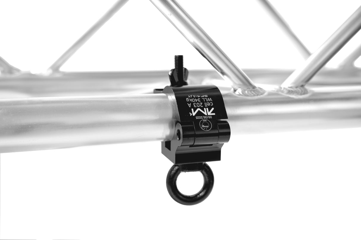 Truss clamp with lifting eye-SWL 340kg (750lbs) (SF5:1) for 48-51mm (1 7/8"-2") tube Anodized - 10 pcs