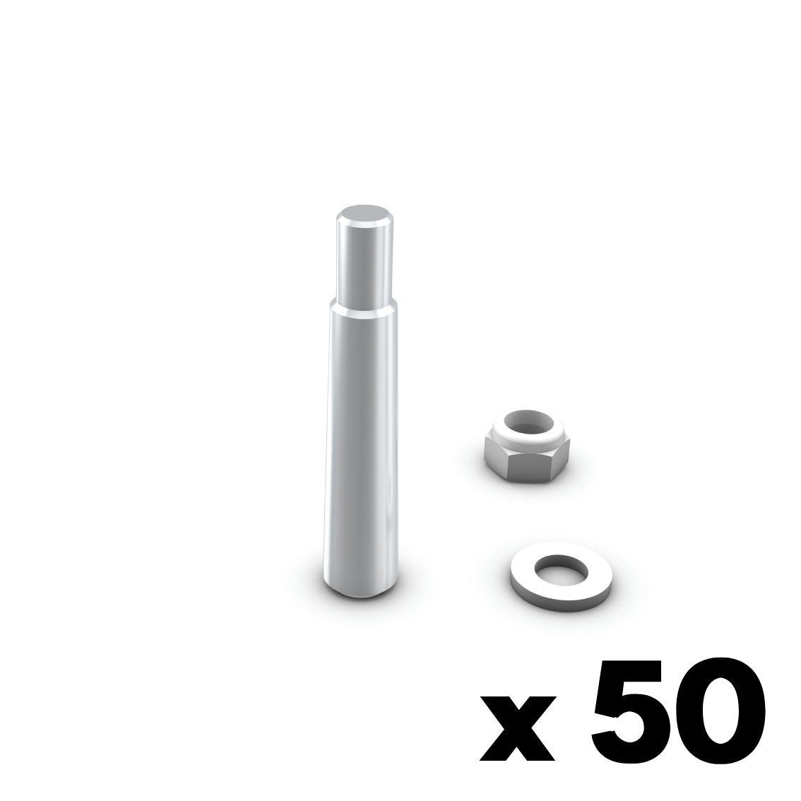 Pin M with thread M6 for truss series M222 - including nuts and washer, 50 pieces