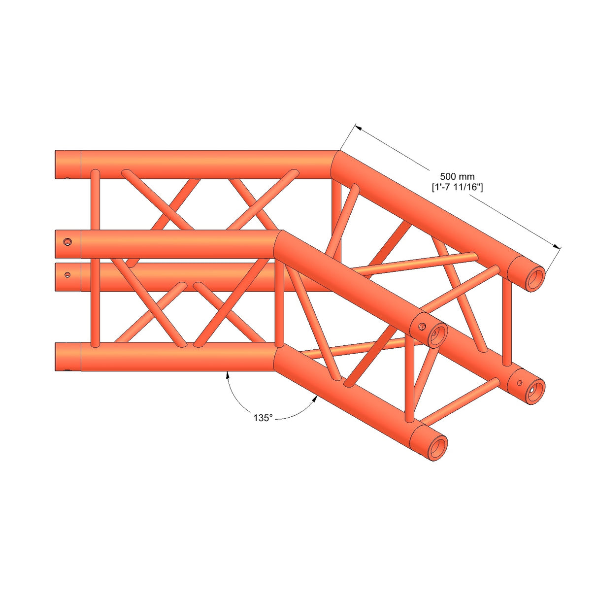 M290U quatro 2way 135° truss corner