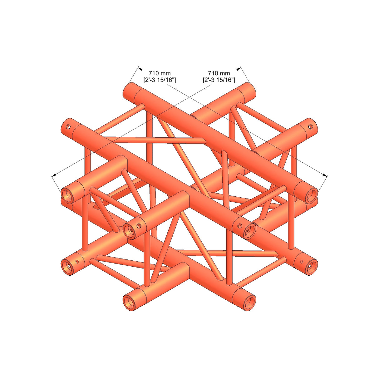 M290U quatro 4way truss cross piece 500x500mm - Black