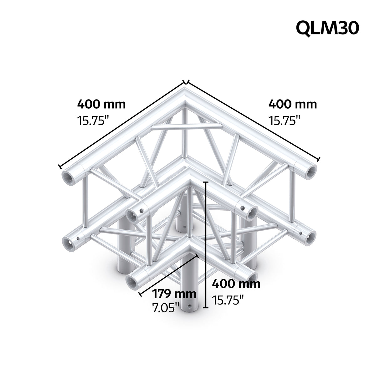 M222 quatro 3way 90° truss corner - Black
