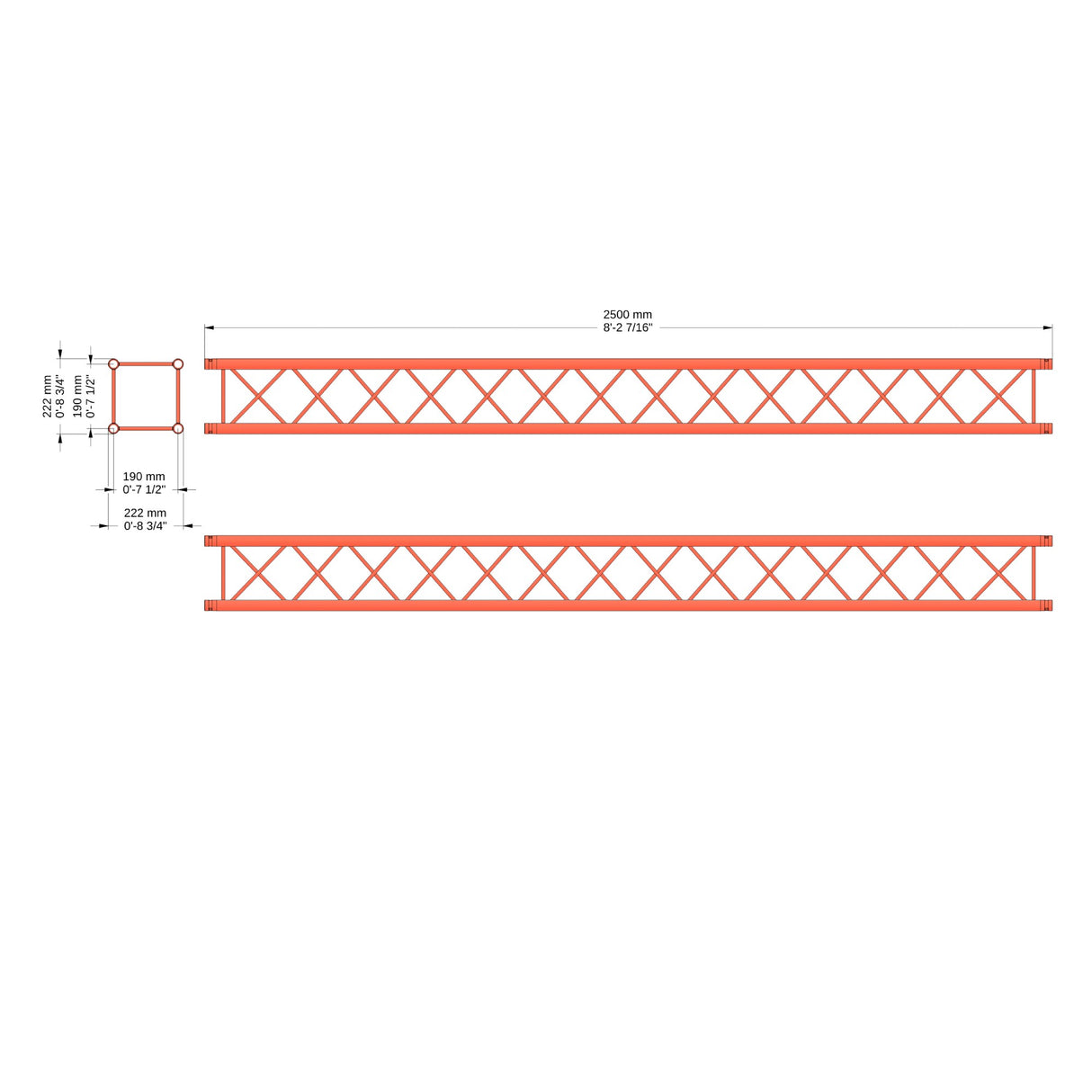 M222 quatro 8.20ft Aluminum Truss