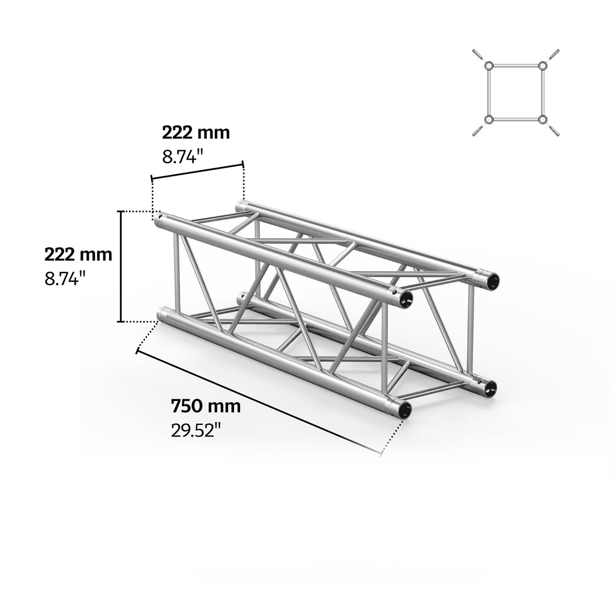 M222 quatro 2.46 ft Aluminum Truss