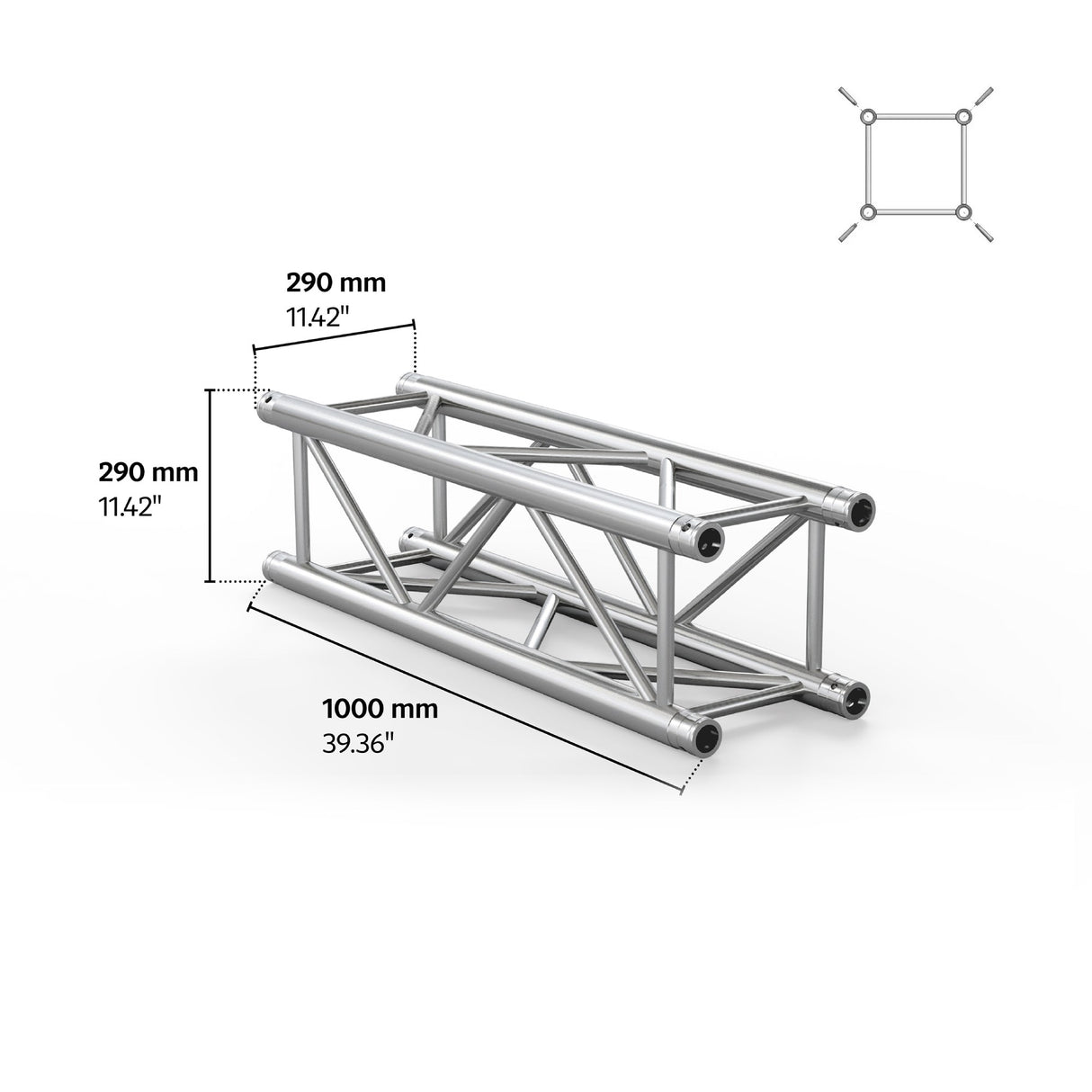 M290U Quatro 3.28 ft Aluminum Truss