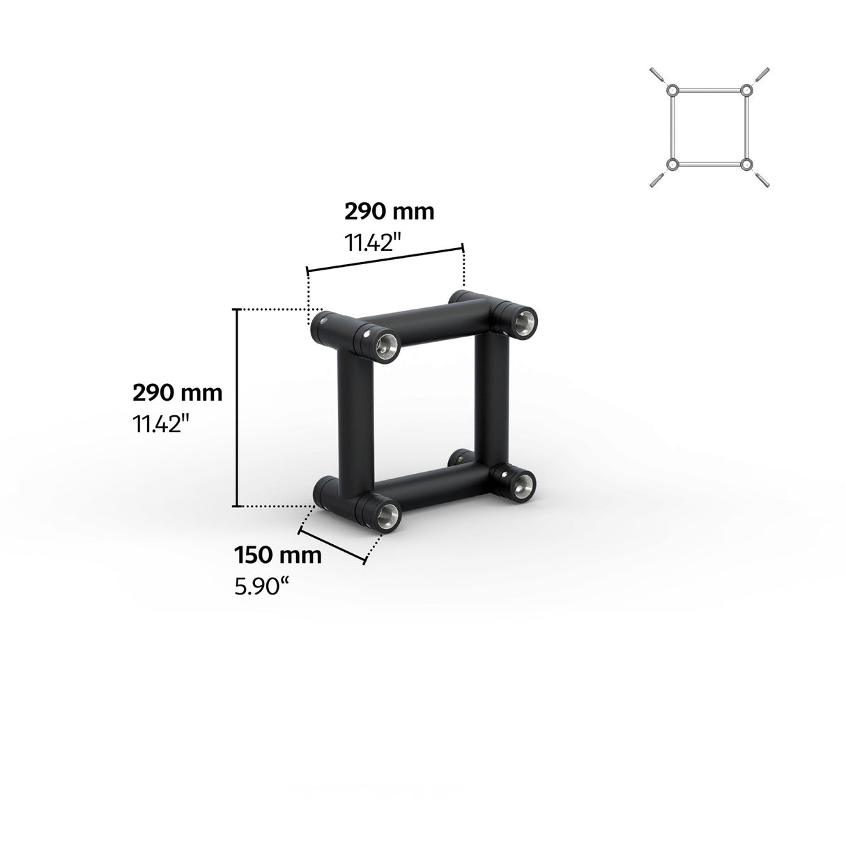 M290U Quatro 0.49 ft Aluminum Truss - Black