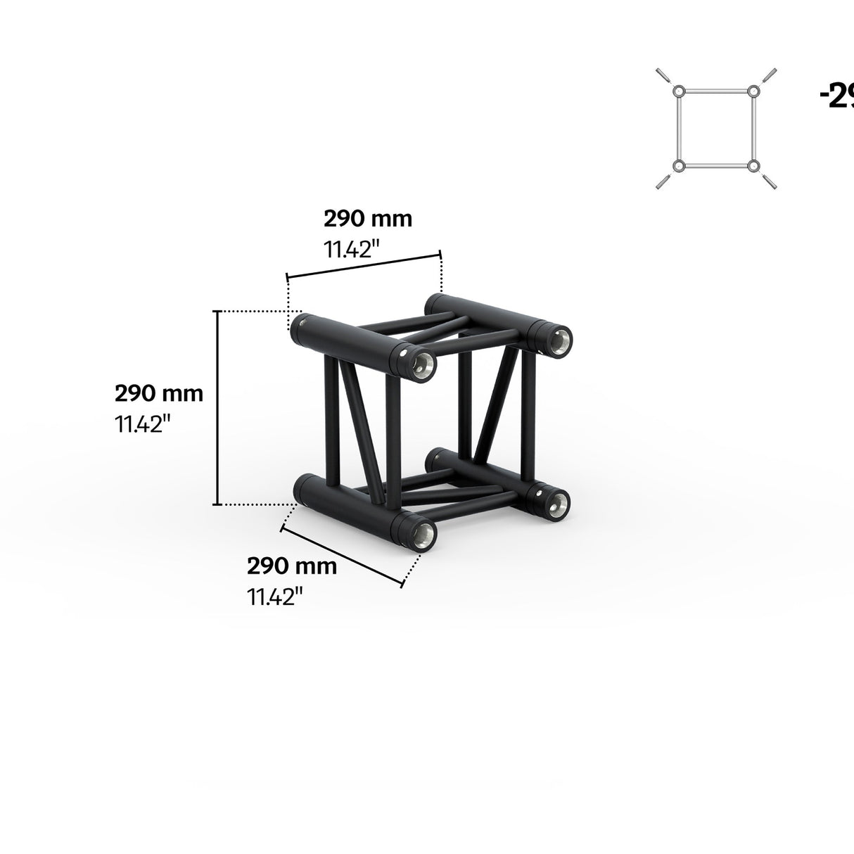 M290U Quatro 0.95 ft Aluminum Truss - Black
