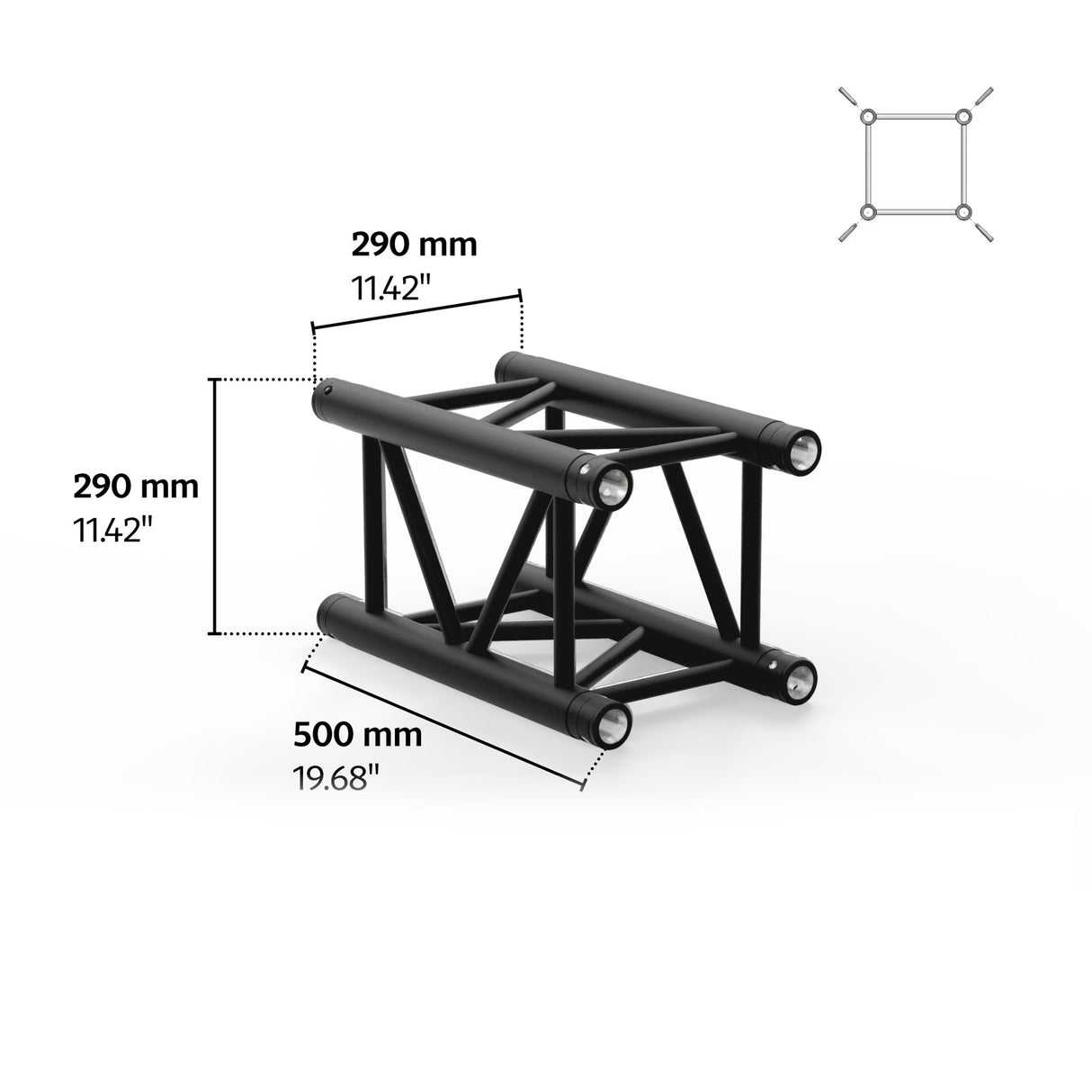 M290U Quatro 1.64 ft Aluminum Truss - Black