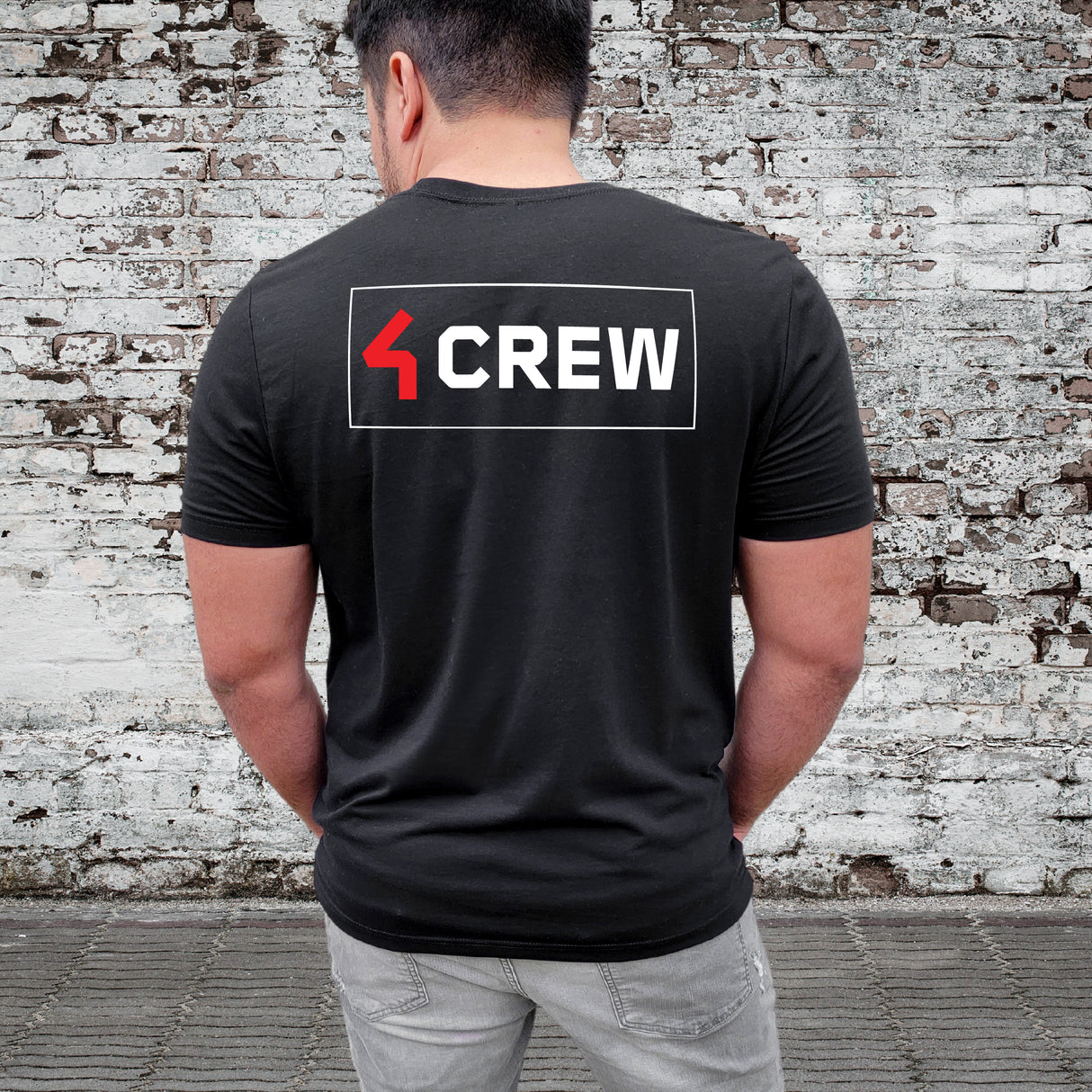 Black T-Shirt Area 4 Crew, Size Large