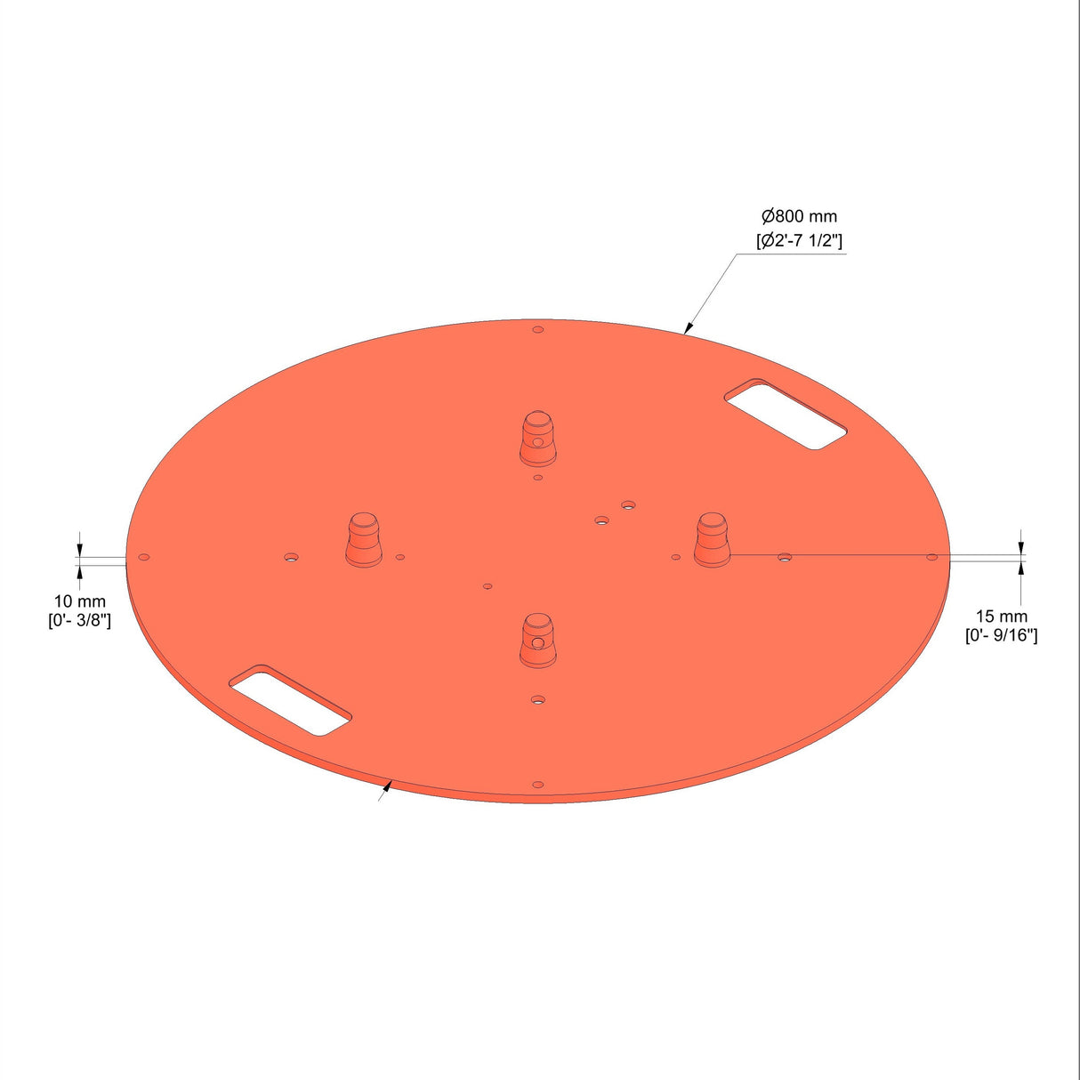 Steel base plate round with half con. for M222/M290/M390, M series connectors