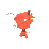 Clamp with bolt + wingnut - SWL 160kg (353lbs) (SF8:1) for 32-35mm (1 1/4"-1 3/8") tube - 10 pcs