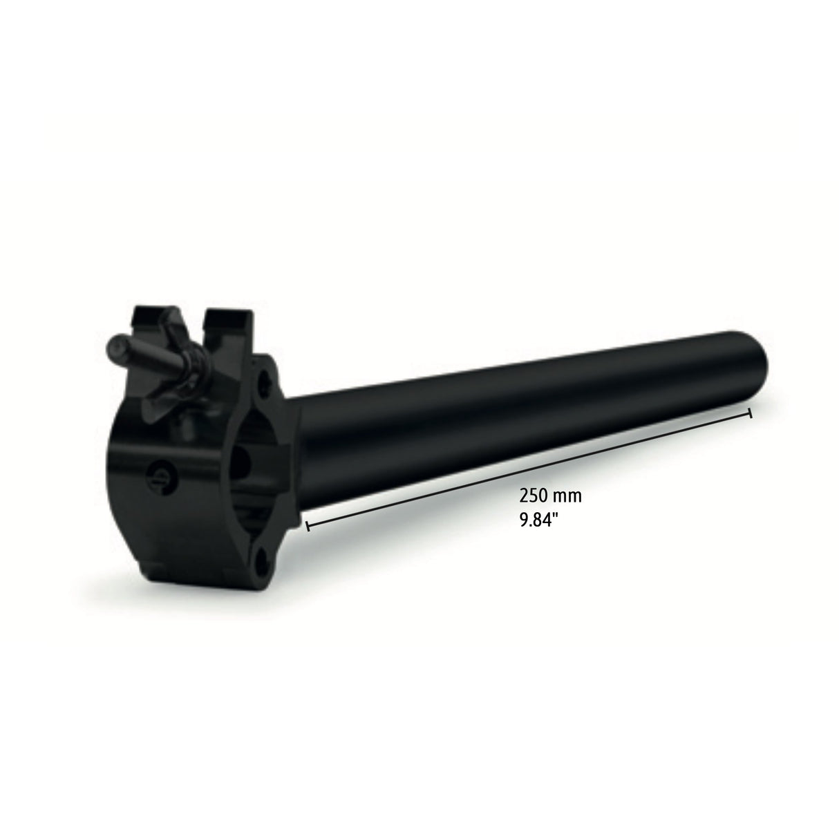 CELL143L1 Clamp with welded tube for horizontal attachment Anodized