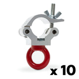 Truss clamp with lifting eye-SWL 650kg (1433lbs) (SF8:1) for 48-51mm (1 7/8"-2") tube - 10 pcs