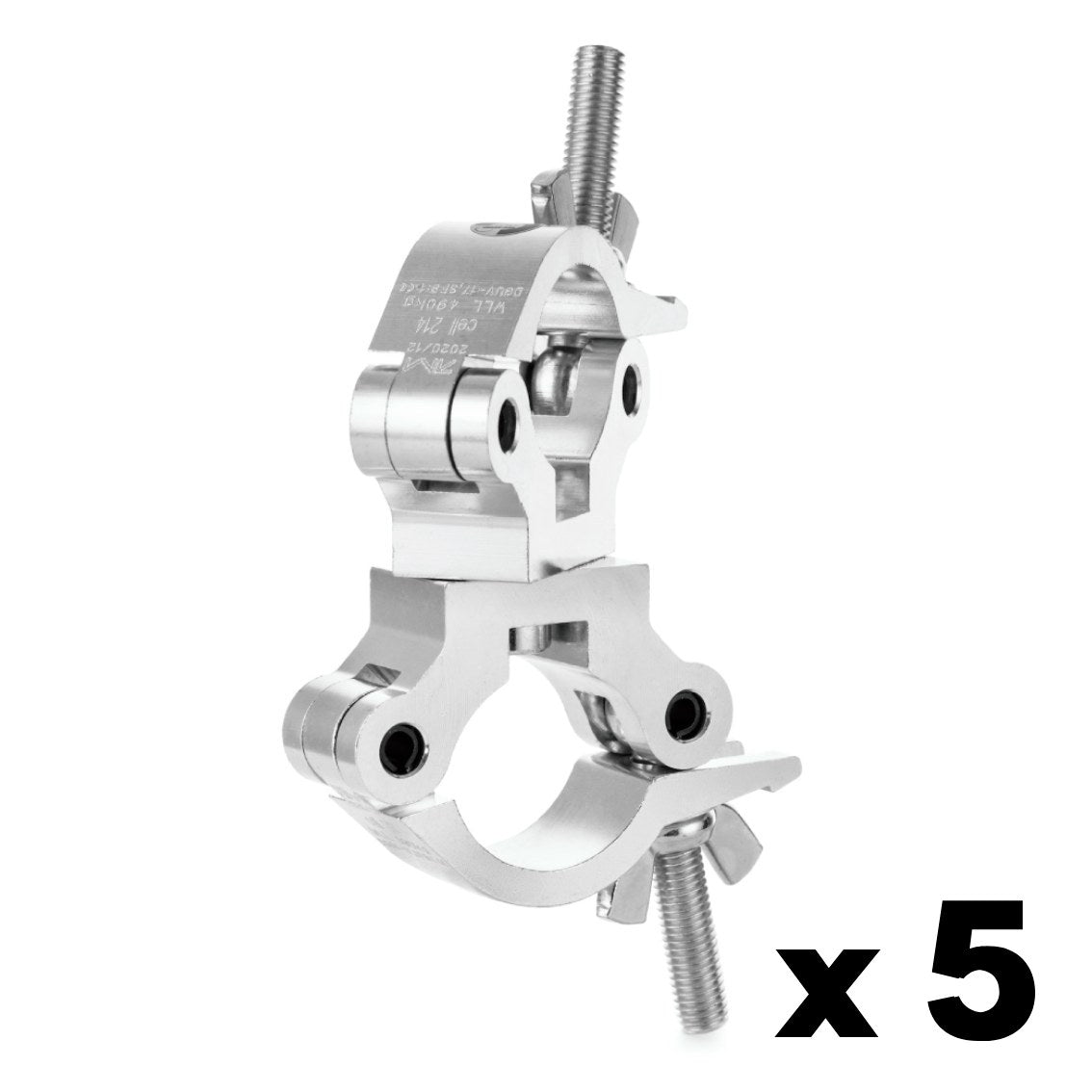 Swivel truss slim coupler-SWL 490kg (1080lbs) (SF8:1) for 48-51mm (1 7/8"-2") tube - 5 pcs