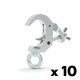 Quick truss clamp with lifting eye-SWL 360kg (794lbs) (SF8:1) for 38-51mm (1 1/2"-2")  tube - 10 pcs