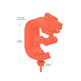 Truss clamp with bolt+large wingnut-SWL 350kg (771lbs) (SF8:1) for 48-51mm (1 7/8"-2") tube - 10 pcs