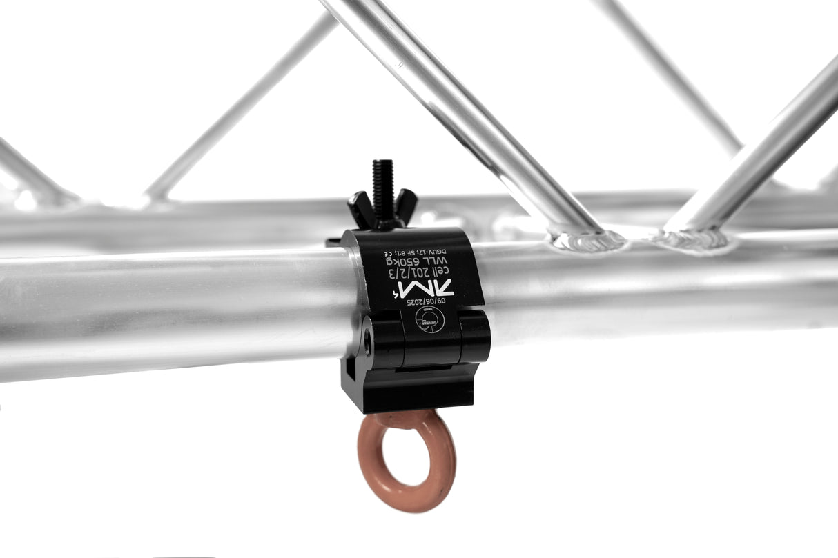 Truss clamp with lifting eye-SWL 650kg (1433lbs) (SF8:1) for 48-51mm (1 7/8"-2") tube Anodized