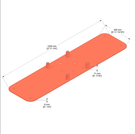 Steel base plate with M series half connectors