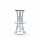 Aluminium bar stool with curved legs
