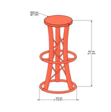 Aluminium bar stool with curved legs