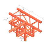 M290U quatro 4way truss tee piece leg down - Black