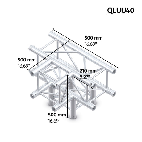 M290U quatro 4way truss tee piece leg down
