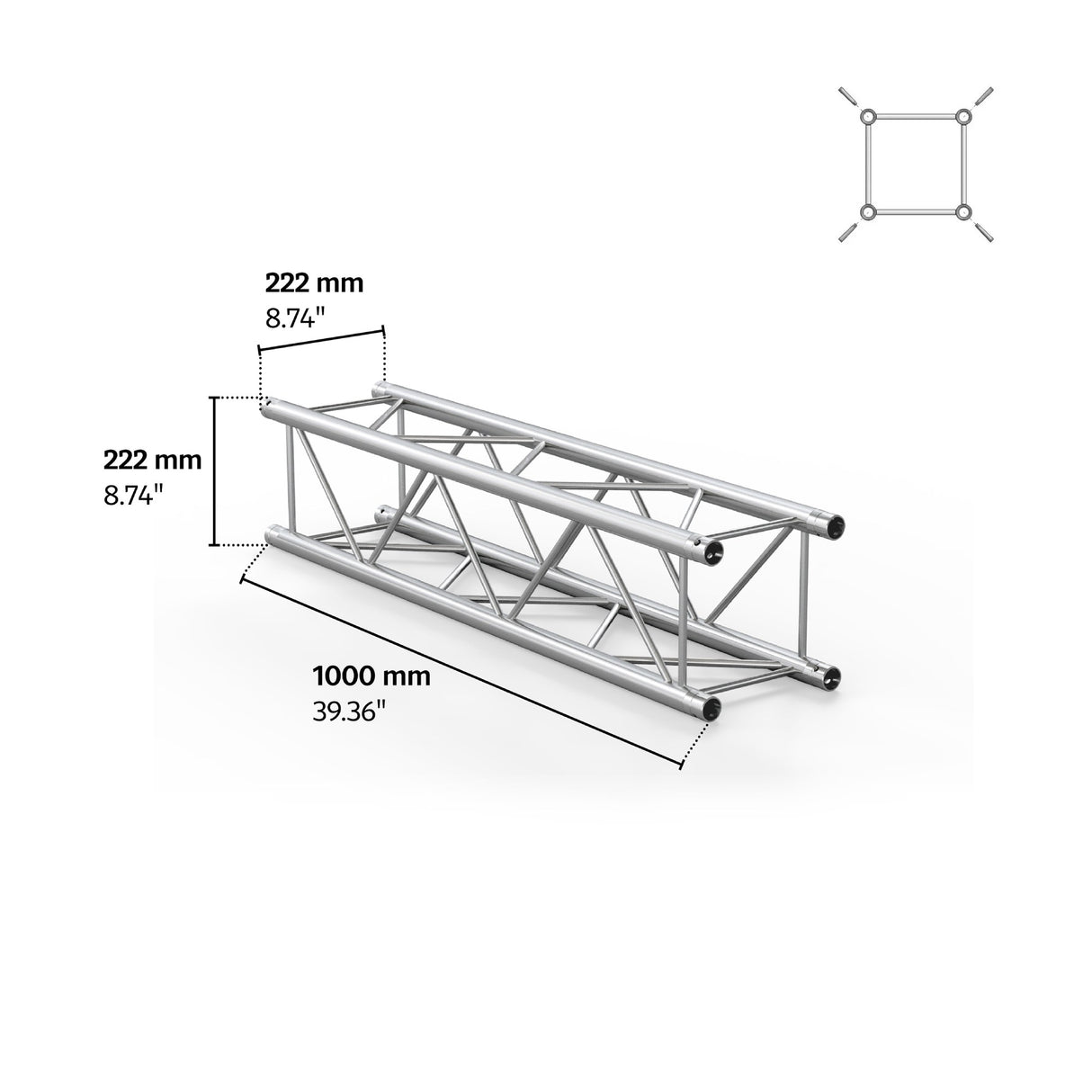 M222 Quatro 3.28 ft Aluminum Truss