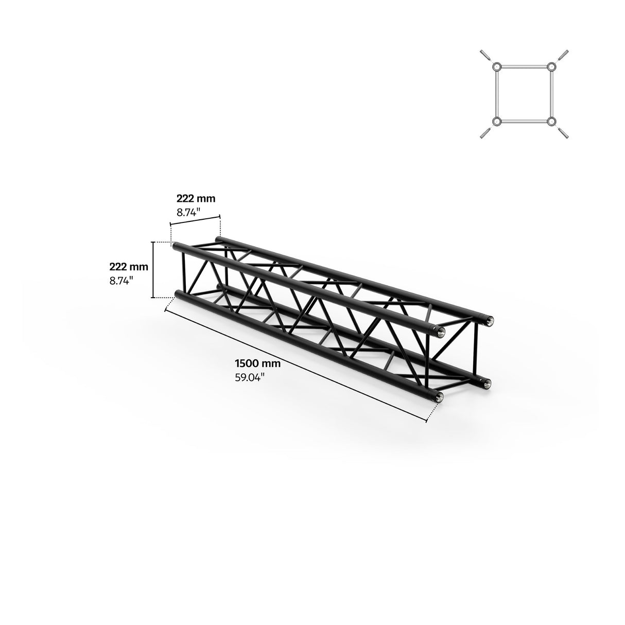 M222 quatro 4.92 ft Aluminum Truss - Black
