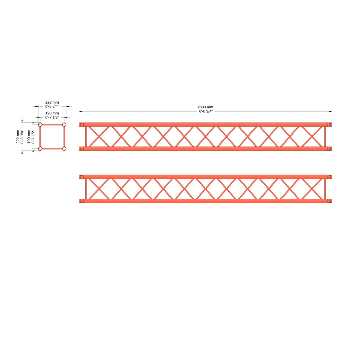 M222 quatro 6.56 ft Aluminum Truss