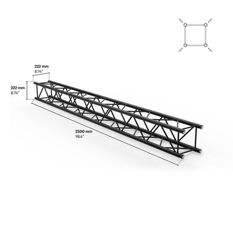 M222 quatro 8.20ft Aluminum Truss - Black