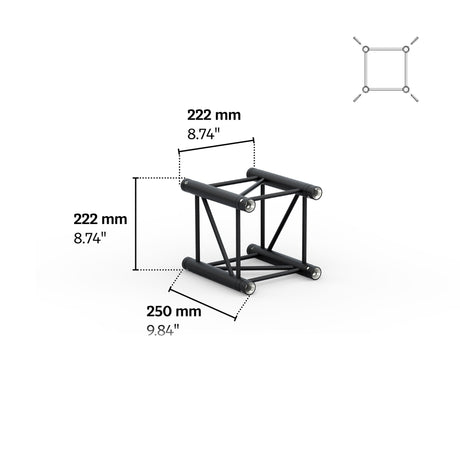 M222 quatro 0.82 ft Aluminum Truss - Black
