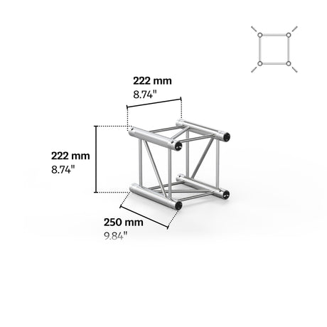 M222 quatro 0.82 ft (250mm) Aluminum Truss