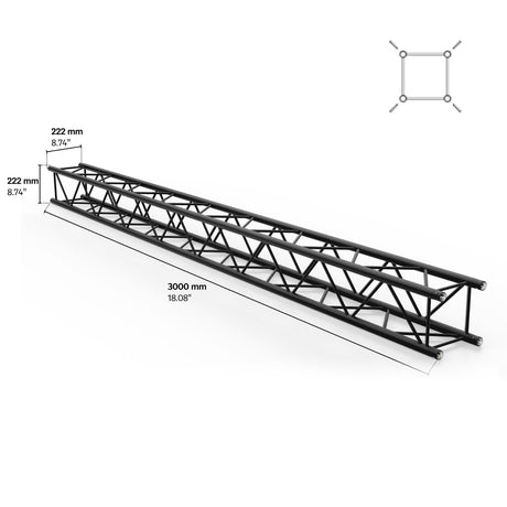M222 quatro 9.84 ft Aluminum Truss - Black