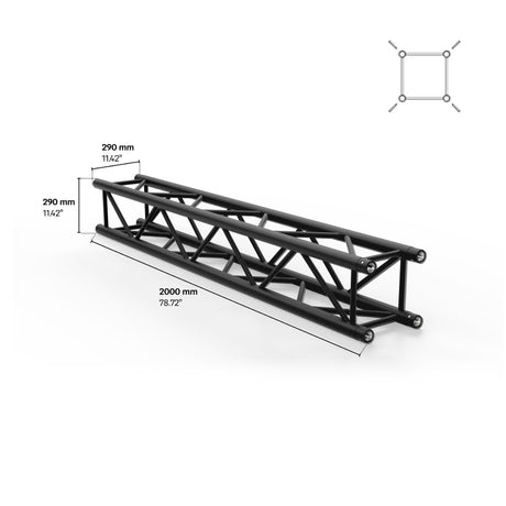 M290U Quatro 6.56 ft Aluminum Truss - Black
