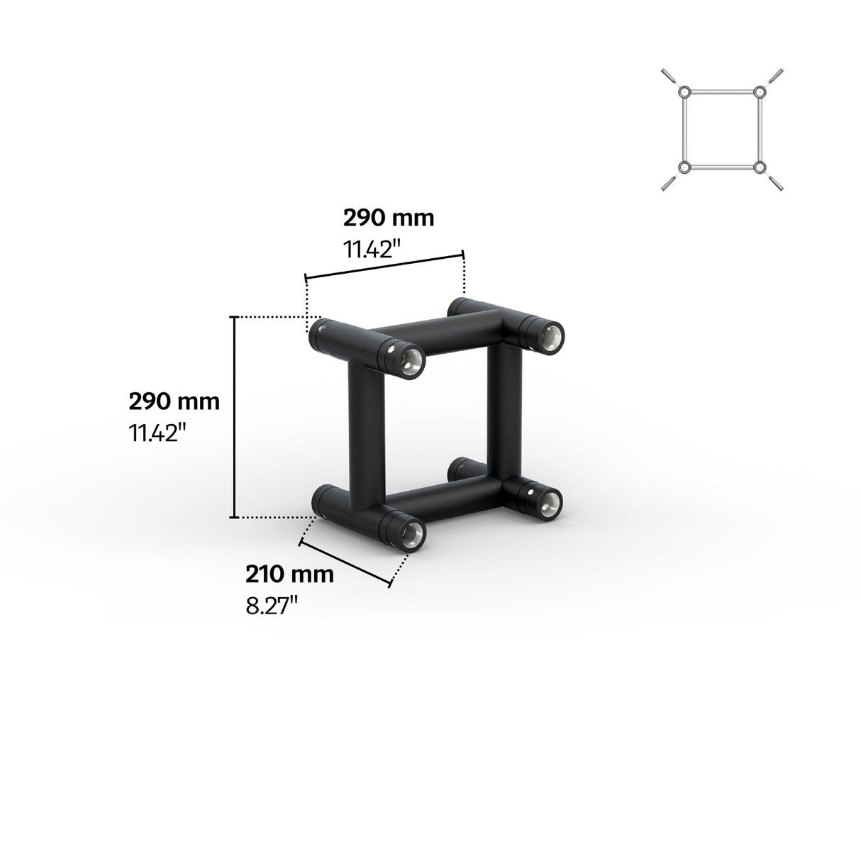M290U Quatro 0.69 ft Aluminum Truss - Black