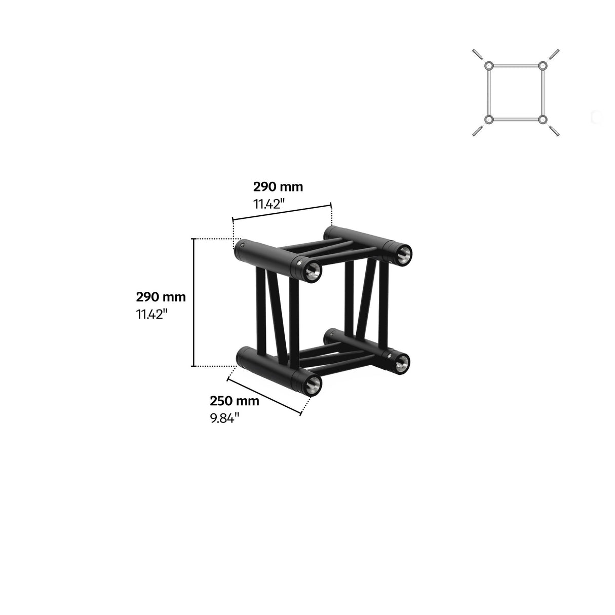 M290U Quatro 0.82 ft Aluminum Truss - Black