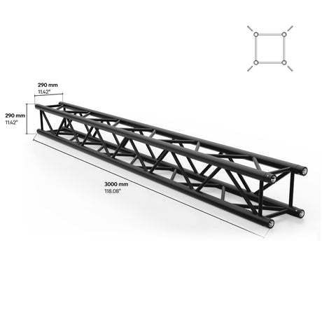 M290U Quatro 9.84 ft Aluminum Truss - Black