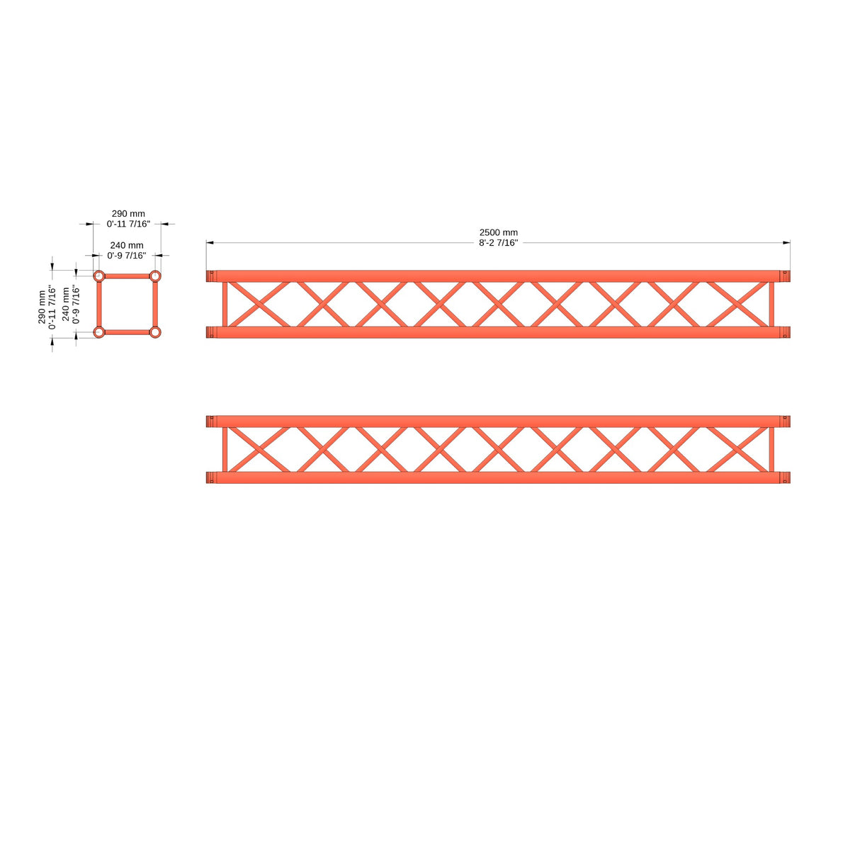 M290U Quatro 8.20 ft Aluminum Truss