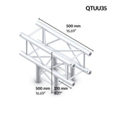 M290U quatro 3way truss tee piece 500x500mm - Black
