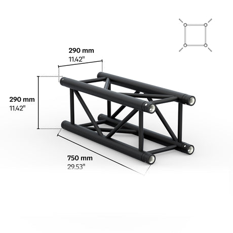 M290U Quatro 2.46 ft Aluminum Truss - Black