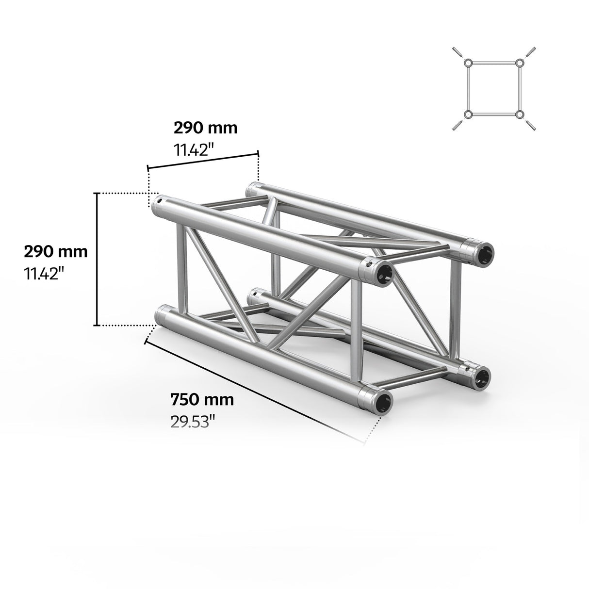 M290U Quatro 2.46 ft Aluminum Truss