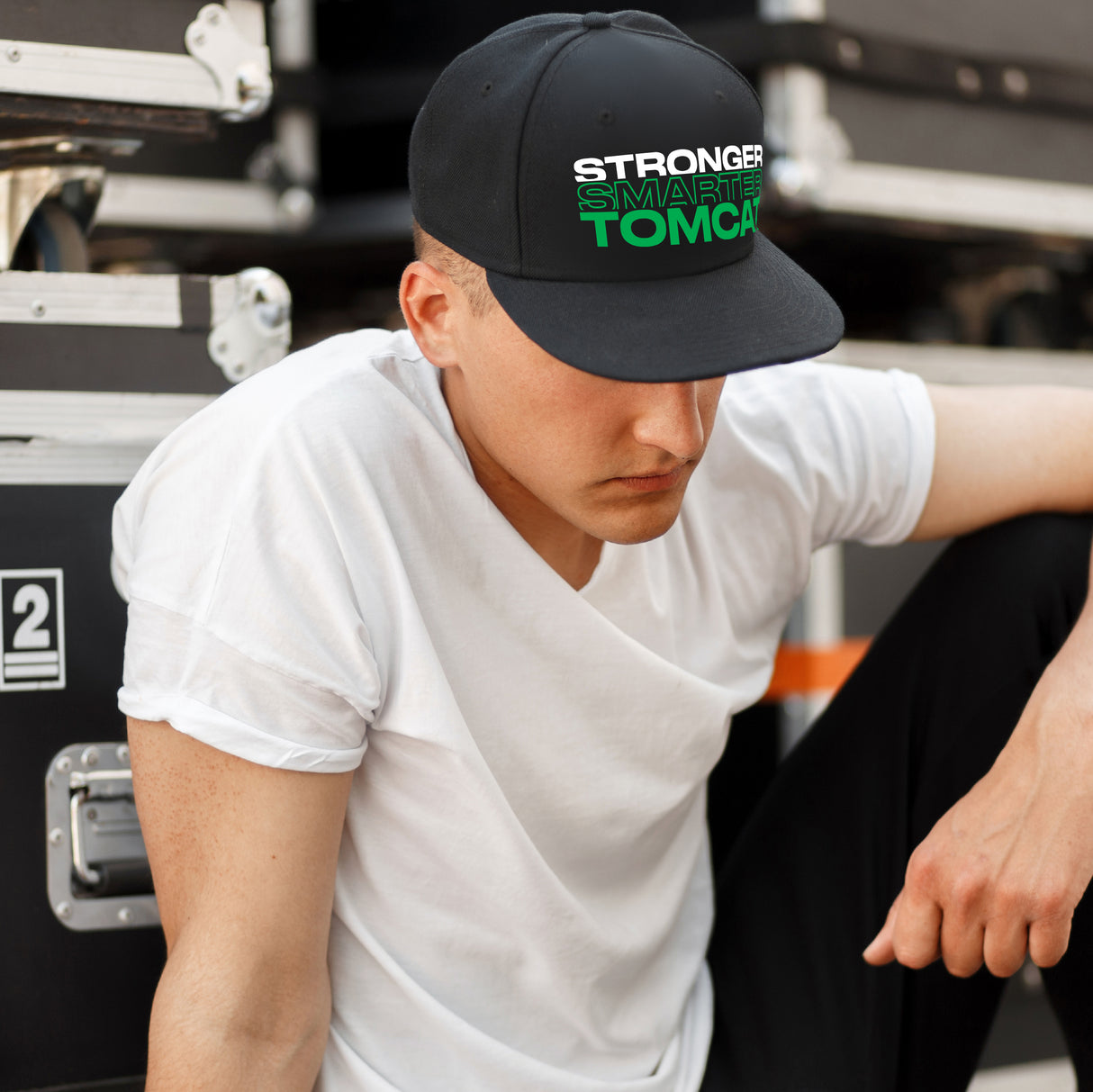 Black Hat Stretch Fit, TOMCAT STRONG, Size S,M